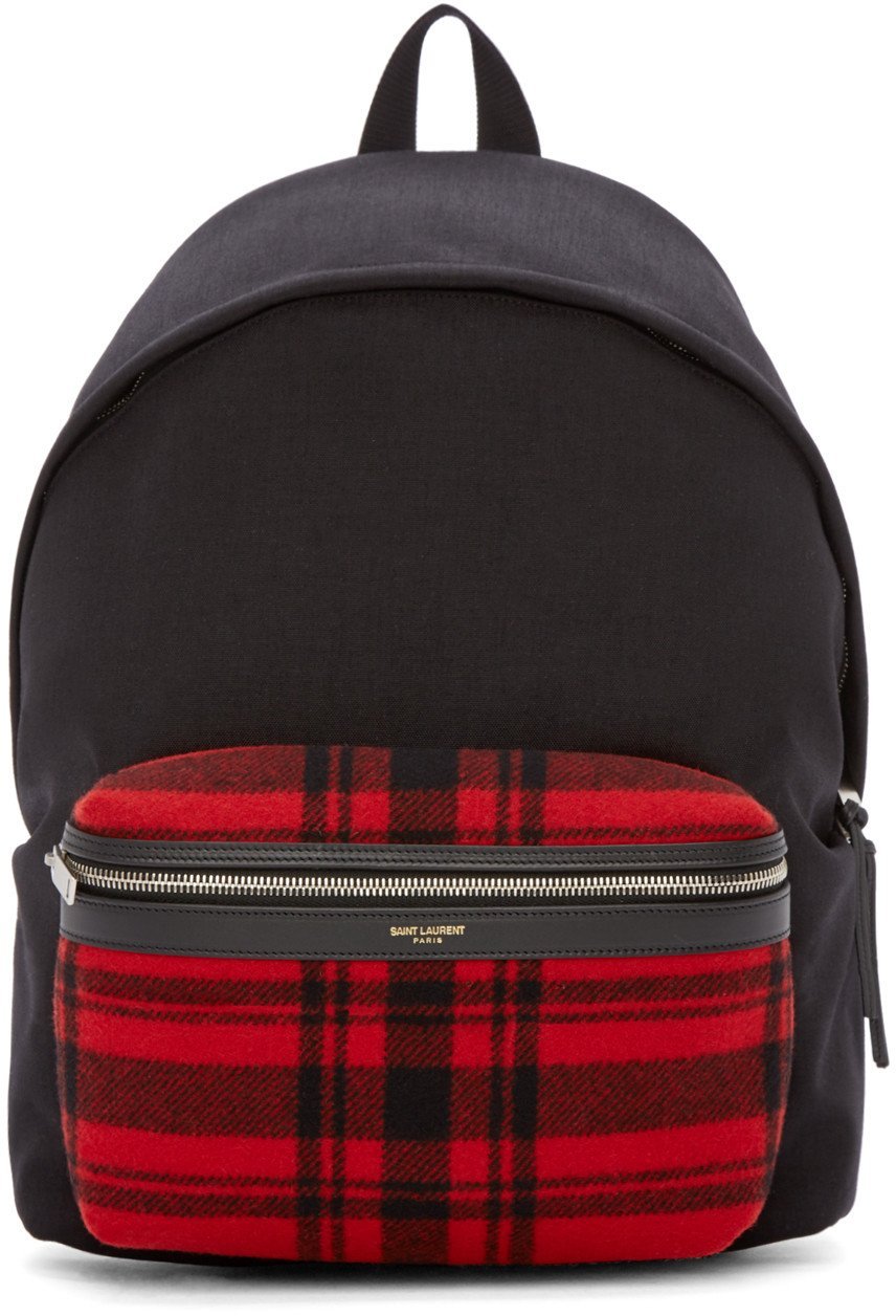 Saint Laurent Plaid Backpack