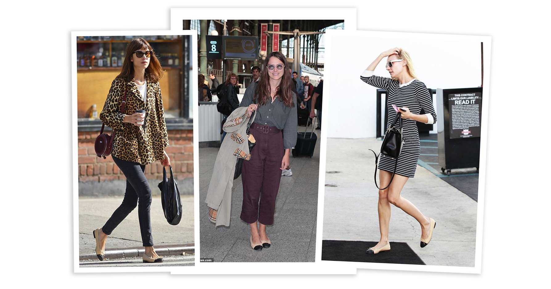Celebrities in Chanel Two Tone Ballet Flats