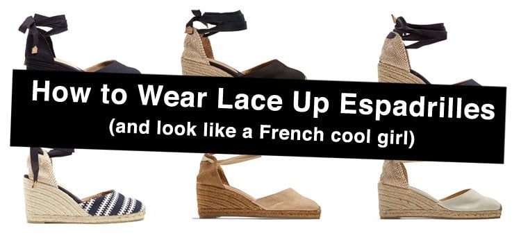 cream lace up espadrilles