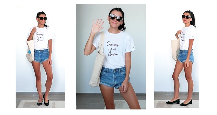 Daily Summer Outfit: One Teaspoon Vintage Bandits & Bella Freud Graphic T-Shirt