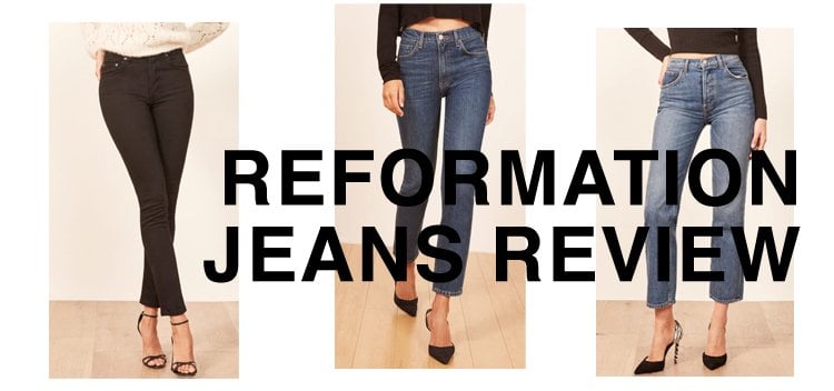 reformation high and skinny jeans