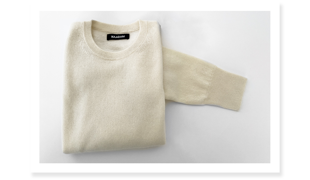 Photo of Naadam's Original Cashmere sweater, in white