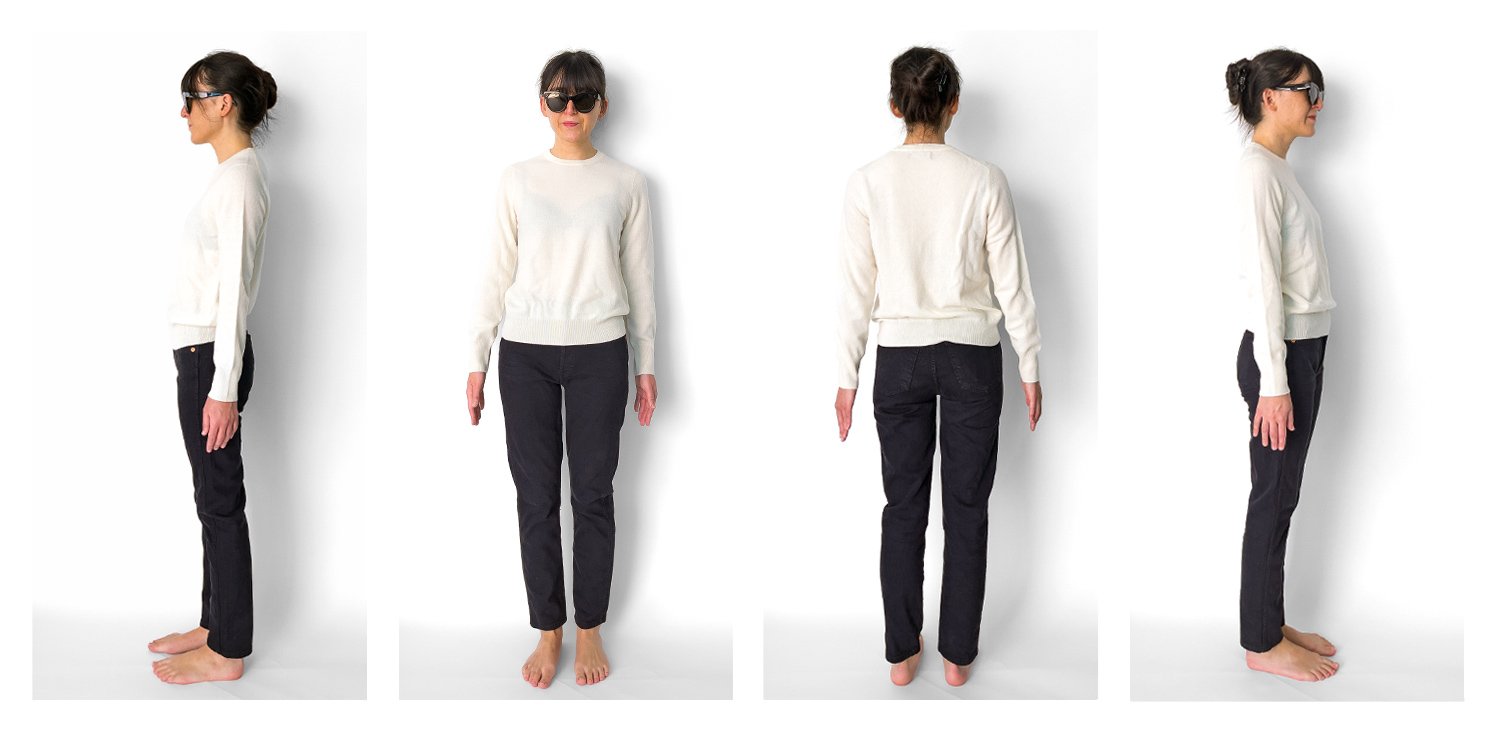 Photo showing sizing of Naadam's Original Essential cashmere sweater