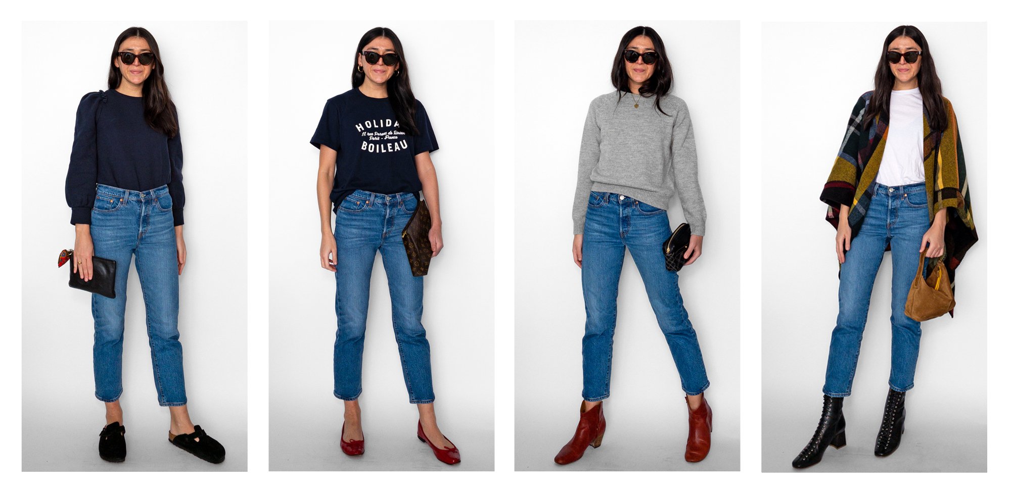 Levi's Wedgie straight jeans outfits