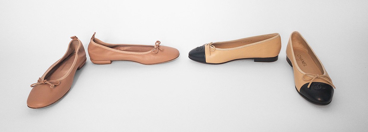 italic vs chanel ballet flats