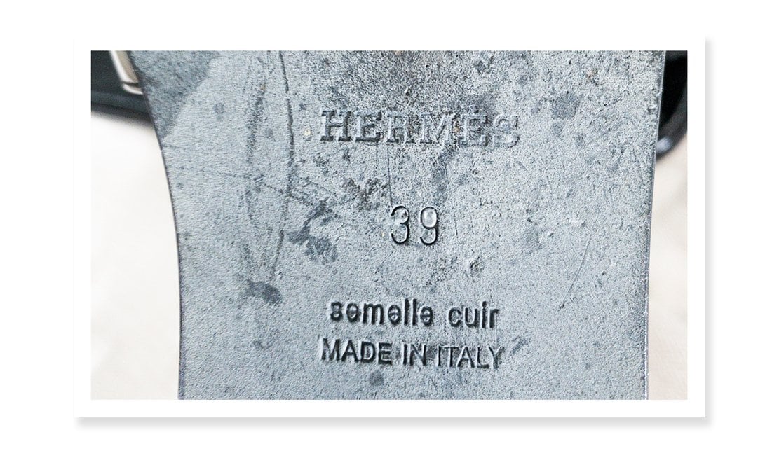 Hermes sandal stamp