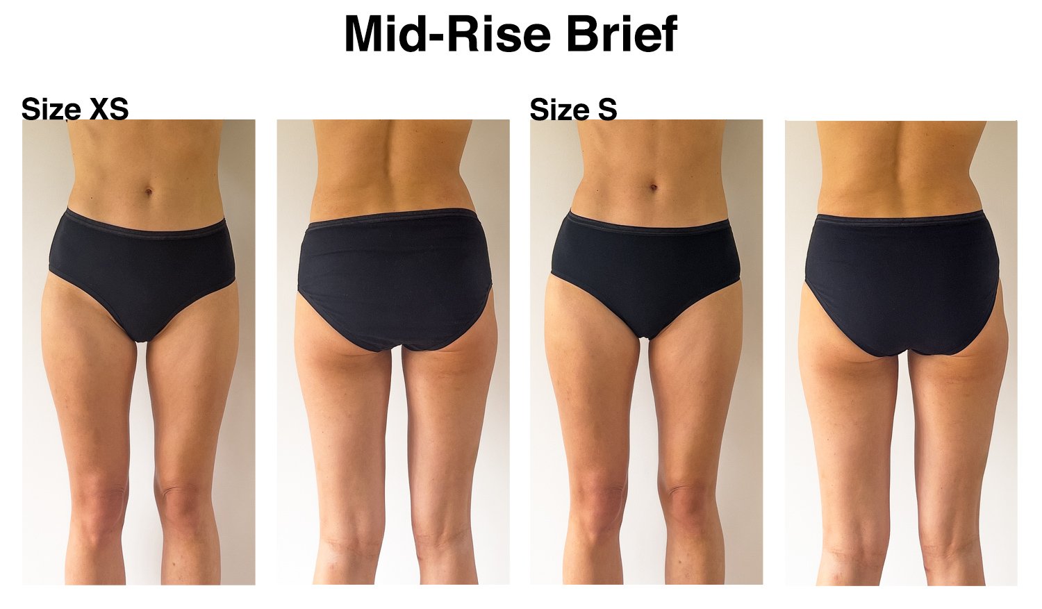 Mid-Rise Briefs - 100% Organic Cotton Small / Black