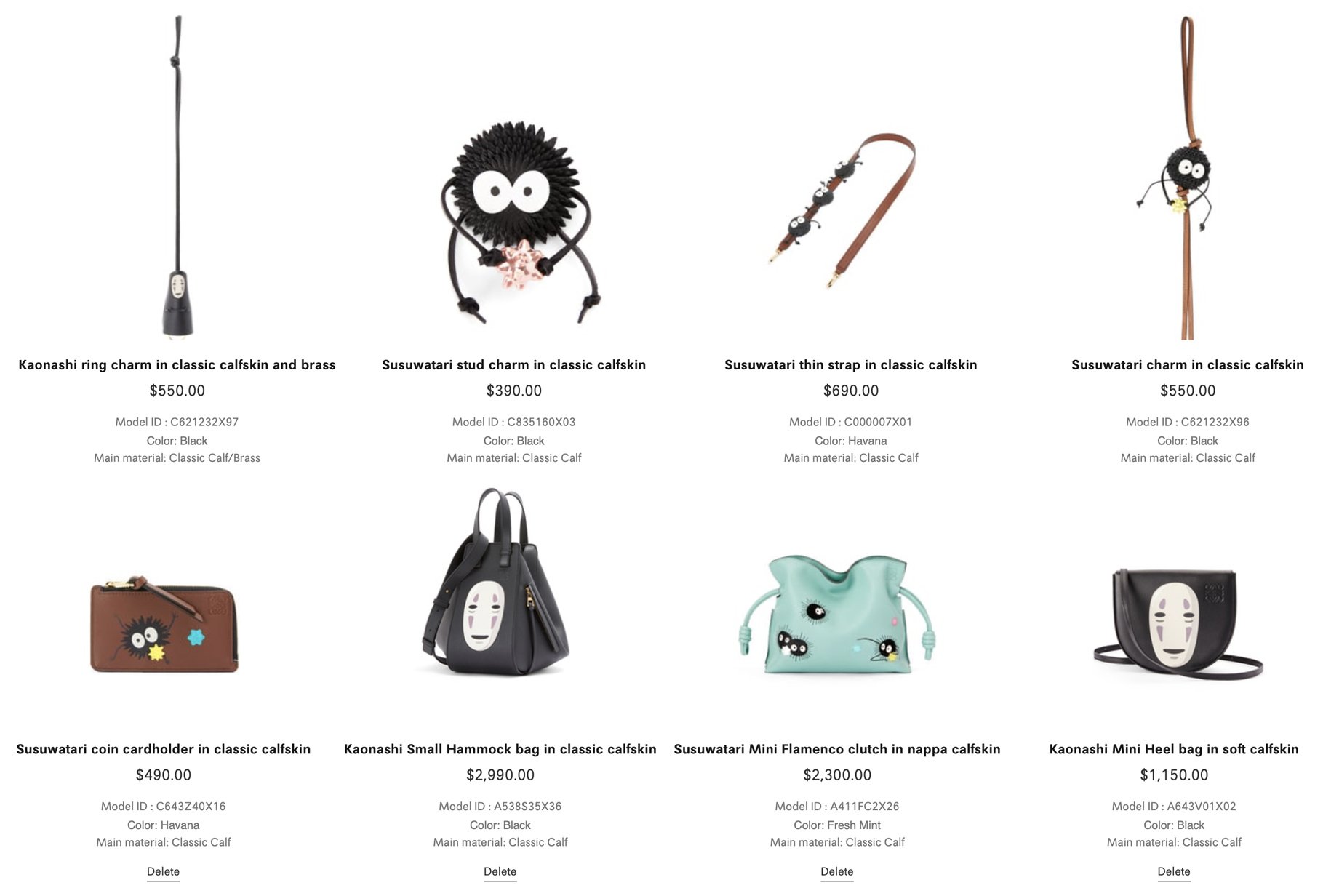 Things I Would Buy: If I had properly registered for the Spirited Away x Loewe collection