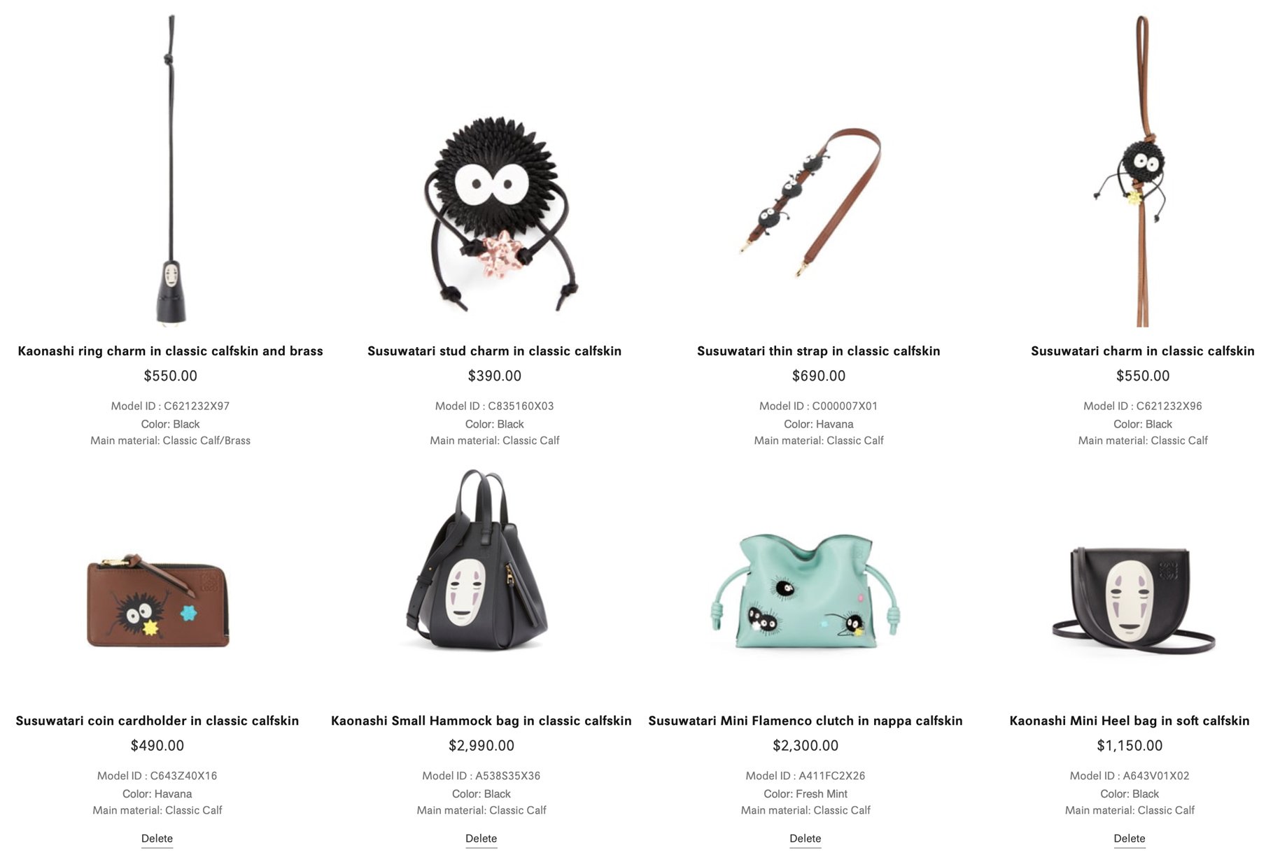 Spirited Away x Loewe collection picks