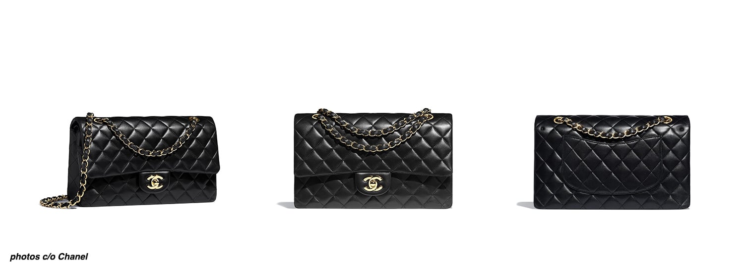 chanel classic handbag size