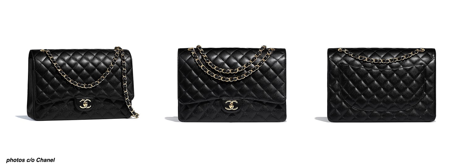 chanel maxi classic handbag sizing