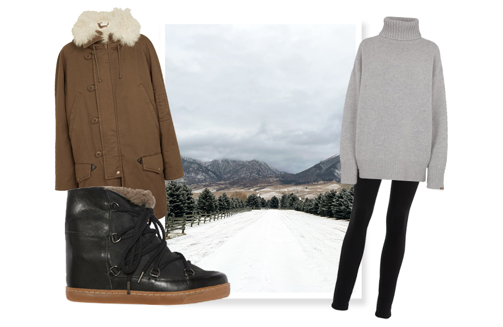Isabel Marant snow boots outfit idea
