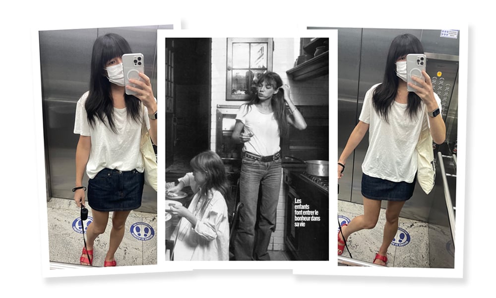 Jane Birkin x APC white t-shirt fit