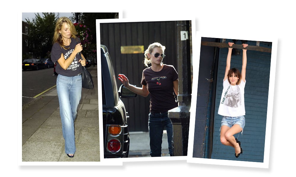 Celebrities wearing band t-shirts