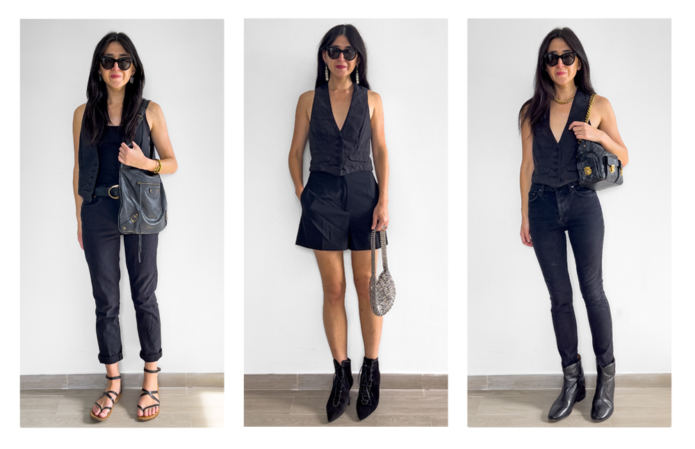outfits showing how to style vests