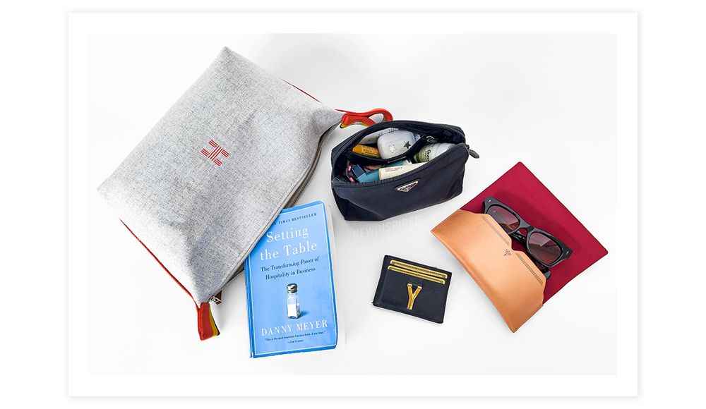 Everything that fits in the Hermès Bride-A-Brac, Book, pouch, card case, and sunglasses